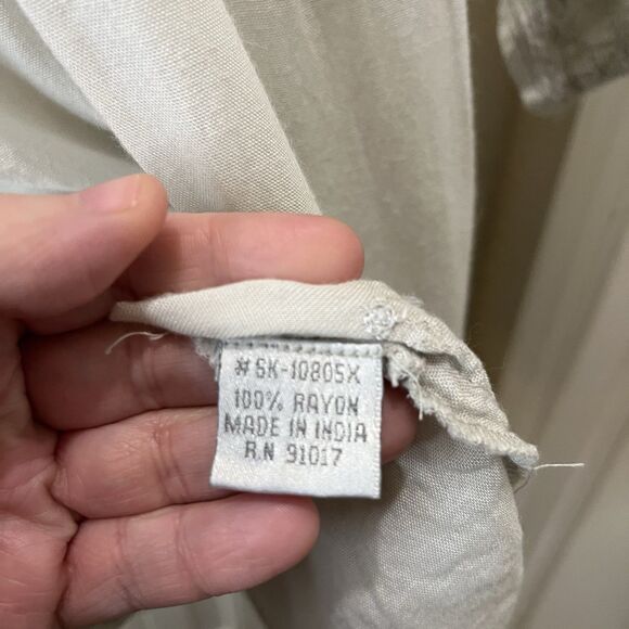 Solitaire 1X Top Cream Embroidered Tunic Boho Peasant Goblincore Fairy Popover - Picture 6 of 11